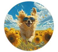 Papillon Dog Jigsaw Puzzles Puzzles for Adults Kids. 1000 Piece Impossible Challenge Toy Educational Game Home Decoration for Educational Games Gifts 1000pcs (67.5x67.5cm)