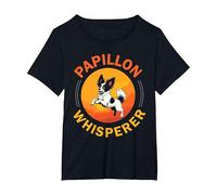 Papillon Dog T-Shirt, Women's Plus, Black, 2X