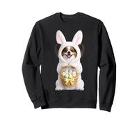 Papillon Dog Wearing Easter Bunny Funny Cute Costume Sweatshirt