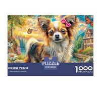 Papillon DogIntricate 1000-Piece Jigsaw Puzzles for Adults Presenting A World of Challenging Puzzle Games - These Stand As The Premier Gift Jigsaw Puzzles for Adults And Kids Age 12 Years Up 38x26cm/