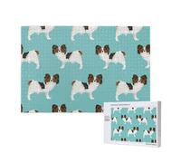Papillon Dogs Cute Toy Spaniel Dog,1000 Pieces Wooden Jigsaw Family Game Jigsaw Puzzles for Adults Teens Home Decor