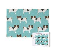 Papillon Dogs Cute Toy Spaniel Dog,300 Pieces Wooden Jigsaw Family Game Jigsaw Puzzles for Adults Teens Home Decor
