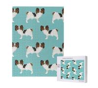 Papillon Dogs Cute Toy Spaniel Dog,500 Pieces Wooden Jigsaw Family Game Jigsaw Puzzles for Adults Teens