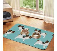 Papillon Dogs Cute Toy Spaniel Dog,Waterproof Pet Feeding Mat,PU Leather Placemats for Cat Dog Water Bowl,Food Mats,30x45cm