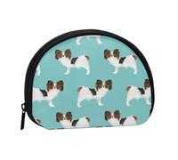 Papillon Dogs Cute Toy Spaniel DogSmall Makeup Sanitary Napkin Storage Bag,Women's Cosmetic Coin Purse