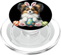 Papillon Easter Dog Spring Flower Egg Print Butterfly Dog PopSockets PopGrip for MagSafe