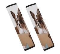 Papillon in The Box Car Seat Belt Cover Soft Comfortable Shoulder Seatbelt Pads Cover Seat Belt Pad for Suitable for Car Interior Accessorie