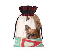 Papillon in the box Colorblock linen drawstring gift bags holiday drawstring gift bags available in sizes S/M