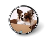 Papillon in The Box Round Badge Cute Brooch Hats Jackets Decor Personalized Lapel Pin Clothing Jewelry Accessories for Wedding Party Gift