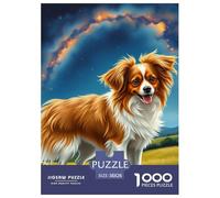 Papillon Jigsaw Puzzles Puzzles for Adults Kids. 1000 Pieces Dog Impossible Challenge Toy Educational Game Home Decoration for Adults& Kids Age 14 Years Up 38x26cm/1000pcs