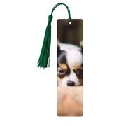 Papillon Lying On Tummy Wooden Bookmark 5pcs for Book Lovers,DIY Wood Craft Bookmarks with Colorful Tassels Wooden Gift Tags Labels Rectangle Bookmarks Ornaments Unusual Gift for Men Women