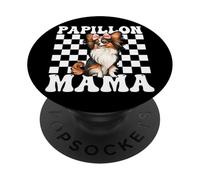 Papillon Mama Dog Mom Mother's Day Coquette Bow Pink PopSockets Adhesive PopGrip