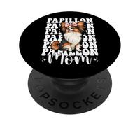 Papillon Mom Dog Mama Mother's Day Coquette Bow Pink PopSockets Adhesive PopGrip