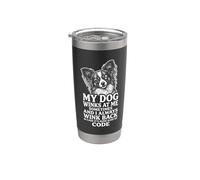 Papillon My Dog Winks Secret Code Stainless Steel Insulated Tumbler