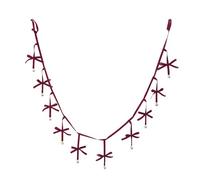 Papillon Pour Sapin De Noël - Nœuds Décoratifs De Noël, Ornements Rouges Avec Grelots Festifs, Bannière Réutilisable Pour Décorations Murales | Portes, Fenê, Séjour, Chambre, Cheminée