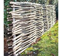 Papillon Premium Fence Panel Birchwood Capped Hazel Hurdle Natural Outdoor Fencing Panel (6ft x 5ft)