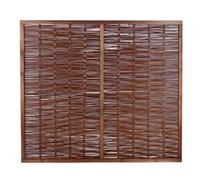 Papillon Premium Framed Woven Willow Wicker Wattle Hurdle Fence Panels Garden Screening Wooden Fencing (1.83m (6ft))
