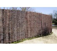 Papillon Premium Willow Hurdle Woven Wicker Wattle Garden Fence Panel in Brown H1.83m (1.83m x 0.60m)