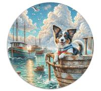 Papillon Puzzle 1000 Piece Jigsaw Good Friend Partner Pet Circular Jigsaws Adults Kids Puzzles Puzzling Colourful Unique Creative Adult Games Home Decoration 1000pcs (67.5x67.5cm)