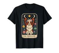 Papillon Tarot Card Floral Celestial Dog Art Cottagecore T-Shirt