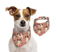 Papillons Floral Peach Cute Pet Dogs Best Papillon Toy Spaniel Dog,Pet Bib Scarf Cats Dog Bandana Dogs Towel Bib Adjustable Pet Scarf,L