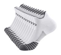 PAPLUS Ankle Compression Sock for Men and Women 2/4/6 Pairs, Low Cut Compression Running Sock with Ankle Support - white - S-M