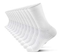 PAPLUS Compression Athletic Crew Socks (6 Pairs) for Men & Women - white - S-M