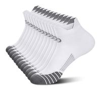 PAPLUS Compression Socks for Men & Women, 2/4/6 Pairs Ankle Running Socks with Arch Support, Ankle Support, Plantar Fasciitis, New White(6 Pairs), Small-Medium