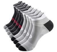 PAPLUS Compression Socks for Men & Women, 2/4/6 Pairs Ankle Running Socks with Arch Support, Ankle Support, Plantar Fasciitis, Black+ Grey (4 Pairs), Large-X-Large