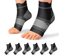 PAPLUS Plantar Fasciitis Sock (6 Pairs) for Men and Women, Compression Foot Sleeves with Arch and Ankle Support, Black, X-Large