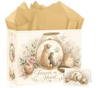 Papmiunm Forever in Heart Dog Gift Bag, Sentimental Theme, Keepsake Tote for Special Occasions