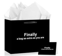 Papmiunm Funny Large Gift Bag with Snarky Sayings “finally a Bag as Extra as You Are” Wrapping for Birthdays, Holidays, Mother's Day