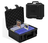 PAPNIX Toploader Storage Box for 3” x 4” 35pt Rigid Cards, Holds 600+ Toploaders or 135+ Magnetic Holders, Sports Card Storage Case Organizer with Lock, Trading Card Carrying Case