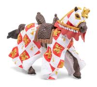 Papo 39789 White horse fleur de lys MEDIEVAL-FANTASY Figurine, Multicolour