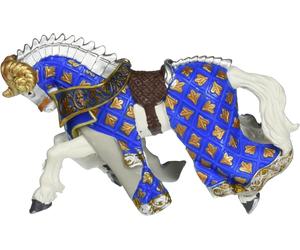 Papo 39914 Blue weapon master ram horse THE MEDIEVAL ERA Figurine, multicolour
