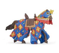 Papo - Realistic Blue Fleur-De-Lys Horse Figure - Ages 3+ - Fantasy & Medieval Collection - Creative Play Knights World - Gift Idea Toy for Girls and Boys