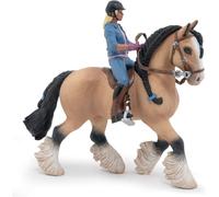Papo - Hand painted - Animal Figure - Tinker and her young rider - 51572 - Horse