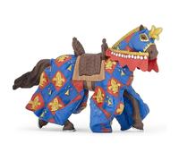 Papo Blue Fleur-de-Lys Horse Figurine, Fantasy Collection, Kids Ages 3+ | Creative play in the world of knights | hand-painted | a mount to proudly display and collect | a truly great gift idea