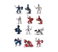 Papo - Mini PLUS Knights Figurine Set - Tube of 12 Medieval Fantasy Figures - Hand-Painted Toy for Kids Age 3+ - Collectible Knight Figures for Boys - Educational Role Play - Gift Idea - 33022