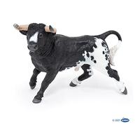 Papo - Realistic Black And White Spanish Bull Figure - Ages 3+ - Farm Life Collection - Educational Play Farm Animals - Gift Idea Toy for Girls and Boys