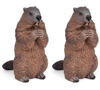 Papo - Realistic Marmot Figure - Ages 3+ - Wild Life Collection - Educational Play Mountain Wildlife - Gift Idea Toy for Girls and Boys (Pack of 2)
