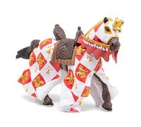 Papo - Realistic White Fleur-De-Lys Horse Figure - Ages 3+ - Fantasy & Medieval Collection - Creative Play Knights World - Gift Idea Toy for Girls and Boys