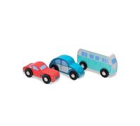 Papo - Set of 3 Small City Wooden Cars, 60510, Multi-Coloured