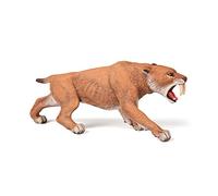 Papo - Smilodon Figurine - Prehistoric Sabertooth Tiger Toy for Kids Age 3+ - Hand-Painted Ice Age Predator Model - Realistic and Educational - 15.8 x 4.6 x 6.2 cm - 55022