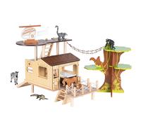 PAPO Wild Animal Kingdom Bush Hospital Toy Playset - 60121