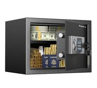 Paporia 0.6 Feet Cubic Safe Box with Digital Keypad Lock & Keys, Home Safe Money Box for Cash, Documents, Jewelry,& Medicine, Security Digital Safe in Home, Hotel or Business