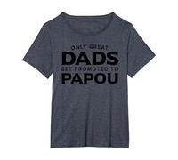 Papou Design: Only Great Dads Get Promoted to Papou T-Shirt, Women's Plus, Heather Blue, 5X