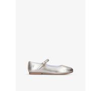 Papouelli Gold Kids Avery Metallic Leather Shoes 4-7 Years Eur 31 / 12.5 Uk