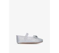Papouelli Silver Baby Bowie Bow-embellished Woven Shoes 6 Months - 1 Year Eur 20 / 4 Uk Kids