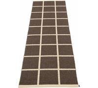 Pappelina - Criss Plastic Rug Dark Brown / Cream, 70x225 cm - Cream